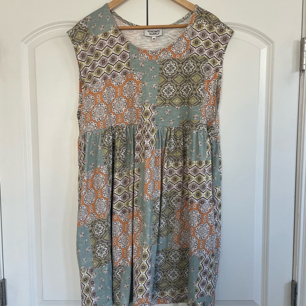 Known Supply Vintage Patchwork Sleeveless Dress